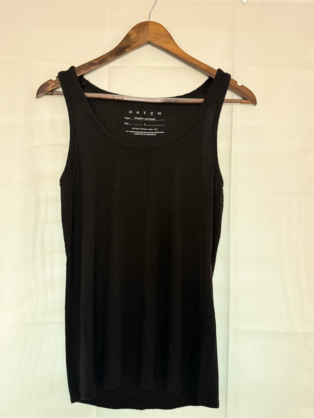 HATCH Maternity Black Ribbed Scoop Neck Tank